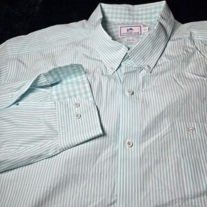 SOUTHERN‎ TIDE Shirt Size XXL Striped Long Sleeve Trim Fit Button Down See Pic